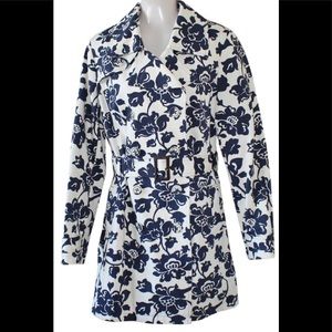 Merona blue flower coat